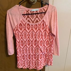 Pink Aztec print blouse